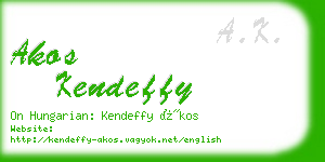 akos kendeffy business card